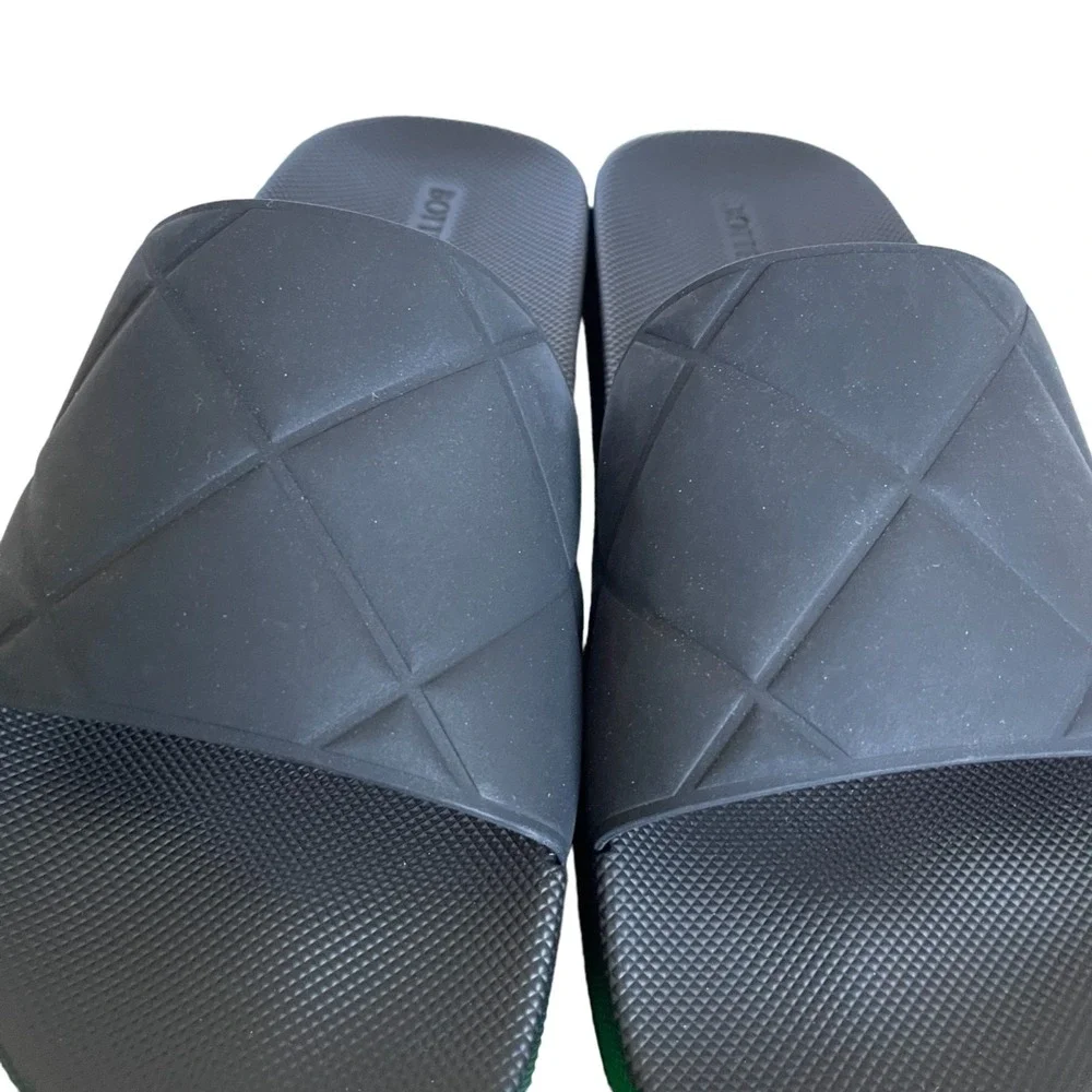 Bottega Veneta 640051‎ Women's Matt Rubber Black Slides Sandals, sz 40